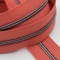 Preview: Feiner Reißverschluss Apricot Silber Dunkelrot